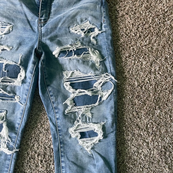 womens patched size 10 american eagle jeans - Picture 3 of 14